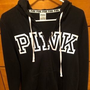 PINK black everyday lounge zip up jacket